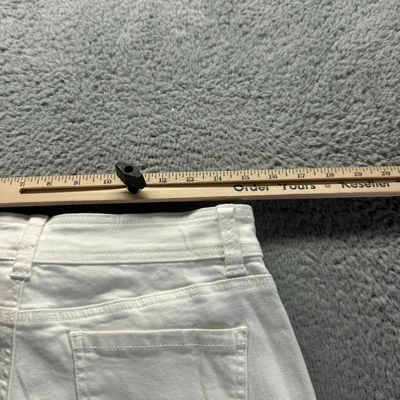 Buffalo David Bitton Brigette Pant Womens 10 White Cotton Crop Wide-Leg Stretch - Picture 9 of 12